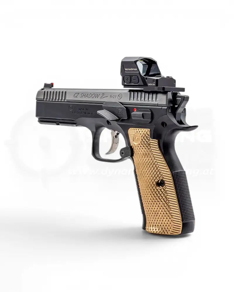 Shielded Verschlussfanghebel mit Daumenauflage mit Schild von Eemann Tech montiert auf einer CZ Shadow 2, Tactical Sport und CZ TS2