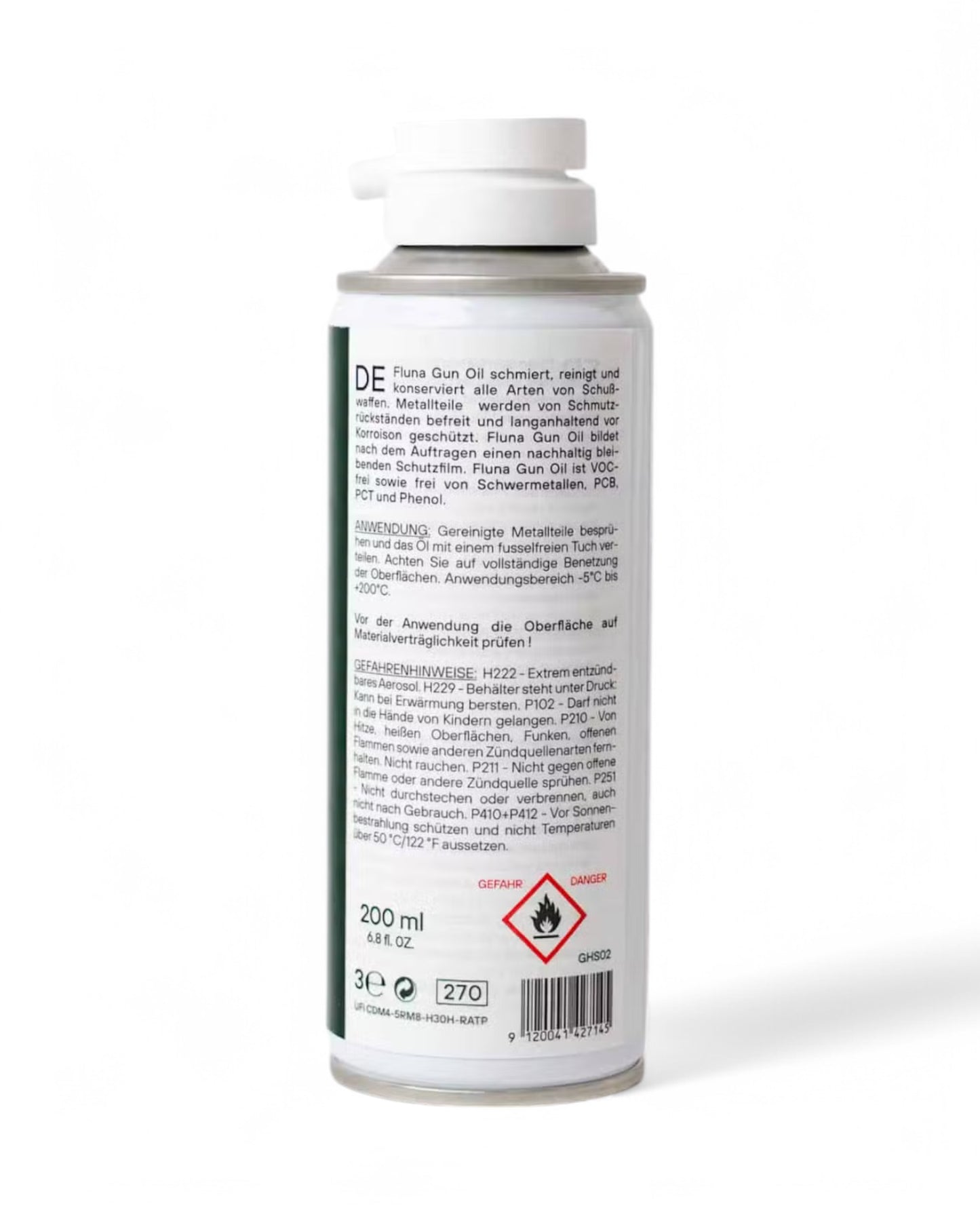 Fluna Tec Gun Oil Aerosol Öl Sprühdose Beschreibung und Inhaltsangabe