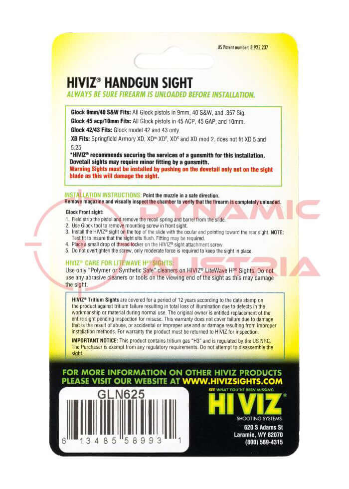 HiViz Glock Tritium Visier Litewave H3