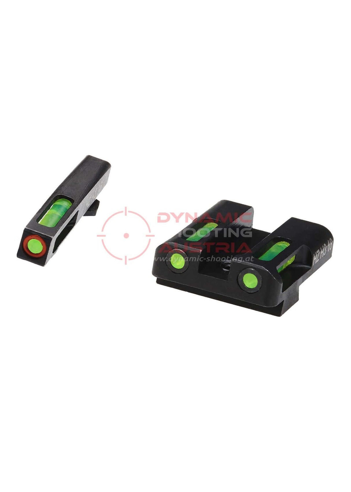 Tritium Visierung Glock von Hiviz mit grünen Leuchtstäben