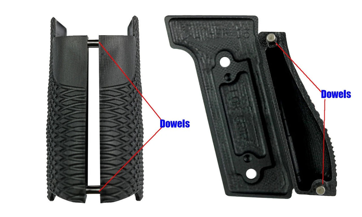 LOK Grips Veloce Griffschalen aus G10 mit rundlicher Palm Swell Kontur für die Walther PDP Steel Frame Montagehinweis