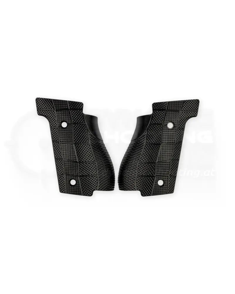 LOK Grips GridLOK Palm Swell Griffschalen aus Aluminium für Walther PDP Steel Frame Full Size in Schwarz – Paar mit aggressiver Kreuzschraffur-Textur