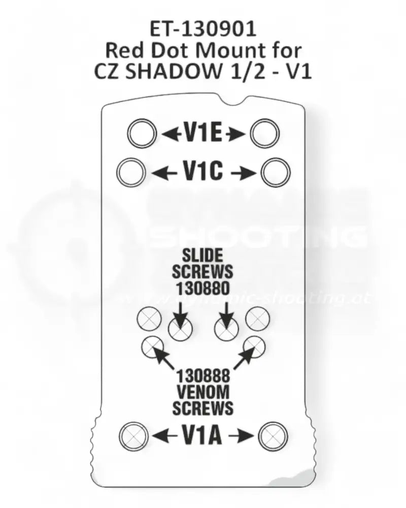 Dovetail Optic Kimmen Adapterplatte zur Montage von Red Dots und Rotpunktvisieren anstelle der Kimme einer CZ Shadow 2 oder CZ 75 SP-01 von Eemann Tech