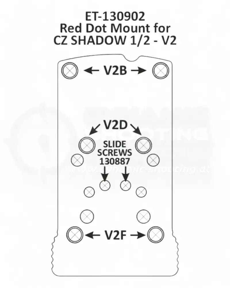 Dovetail Optic Kimmen Adapterplatte zur Montage von Red Dots und Rotpunktvisieren anstelle der Kimme einer CZ Shadow 2 oder CZ 75 SP-01 von Eemann Tech