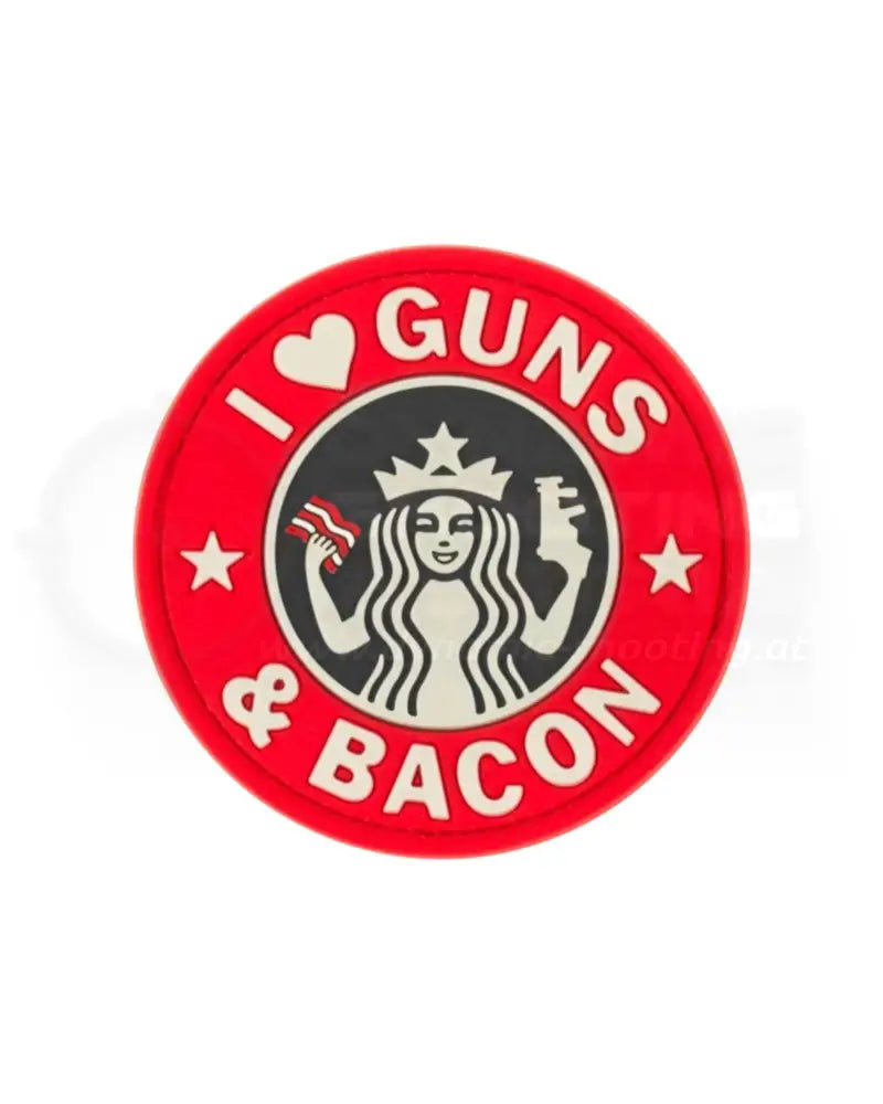 Rubber Patch I Love Guns and Bacon Gummipatch von JTG in Multicolor