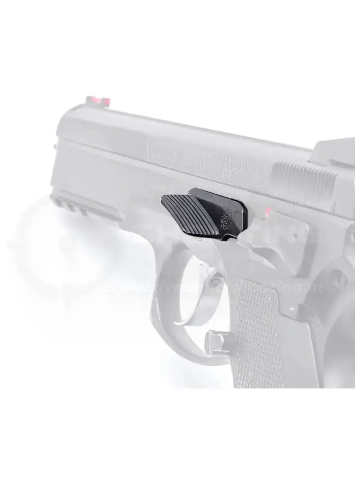 Verschlussfanghebel mit Daumenauflage von Eemann Tech in der breiten Ausführung passend für die CZ 75 sowie CZ75 SP-01 Shadow