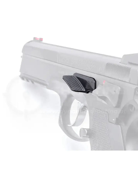 Verschlussfanghebel mit Daumenauflage von Eemann Tech in der breiten Ausführung passend für die CZ 75 sowie CZ75 SP-01 Shadow