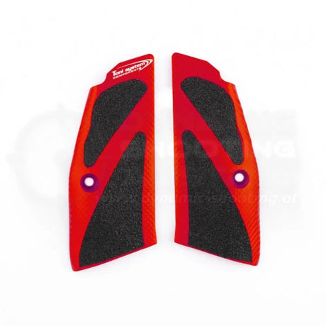 Ergonomische 3D Griffschalen von Toni System, passend für die CZ 75 SP-01, CZ Shadow 2, TS Orange sowie TS2. Ausführung Short - zur Verwendung mit Magazintrichter.