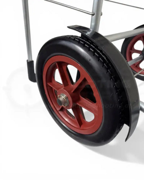 Detailaufnahme des Rads mit Profil am DAA Range Cart Stage Runner