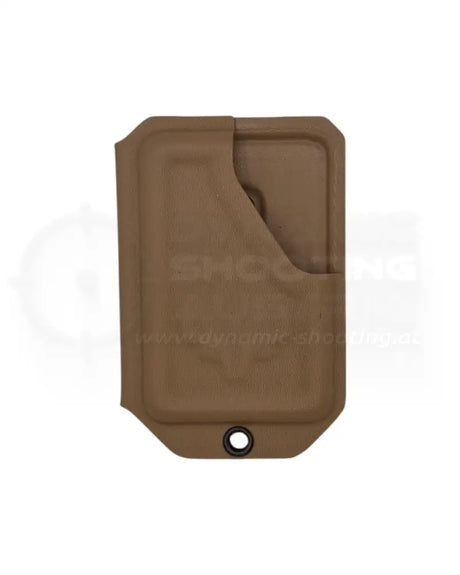 DarkDeer Kydex Ausweishalter mit Gürtelclip in FDE – Vorderansicht