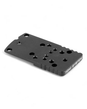 Dovetail Red Dot Optic Adapter Plate für die CZ 75 SP-01 sowie CZ Shadow 2 für Rotpunktivisiere wie: C-MORE RTS2-STS2, MEOSIGHT III, MEORED, TRIJICON RMR-SRO, SIG ROMEO 3, BENTHLEY TSX6- A-1, VORTEX RAZOR, TONISYSTEM ZR-ZX-ZT, HOLOSUN HS407C-HS407CO X2- HS407C X2-HS507C-HS507 COMP-HS508T