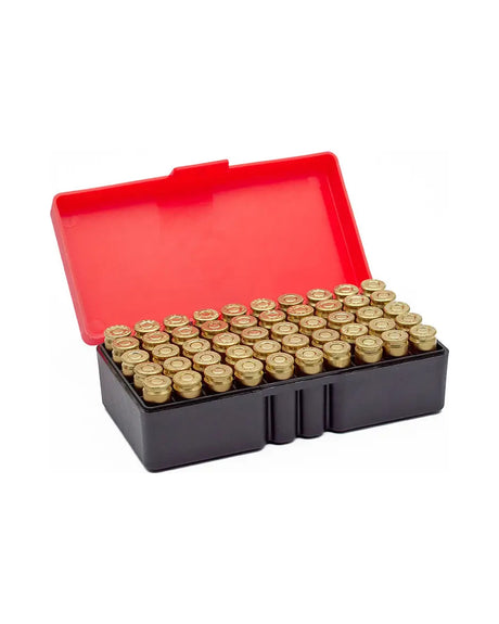 Eemann Tech Munitionsbox für 50 Patronen 9x19mm, geschlossen, Ansicht schräg von vorne