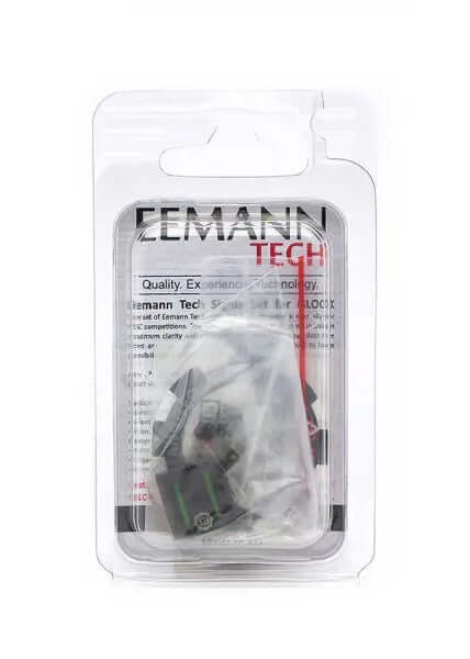 Glock Visierung Eemann Tech Tactical Glock Sight mit Fiber Optic Fiberglaseinsätzen in Kimme und Korn