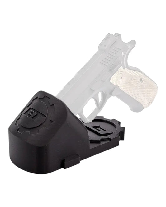 Universelle Pistolenhalterung von Eemann Tech zur Verwendung im Safe oder als Display Ständer für Präsentationszwecke