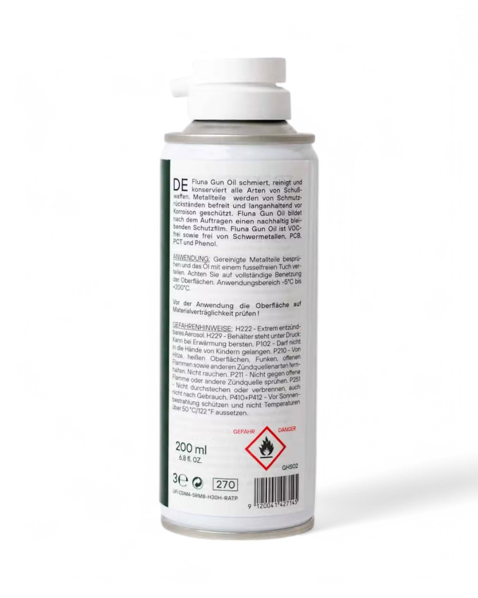 Fluna Tec Gun Oil Aerosol Öl Sprühdose Beschreibung und Inhaltsangabe