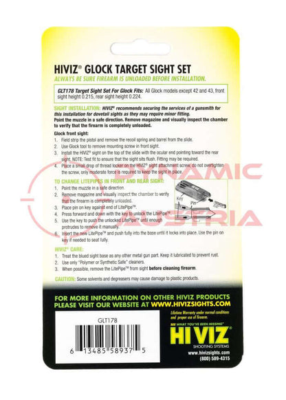 HIVIZ Visier für Glock Pistolen mit Fiber Optic