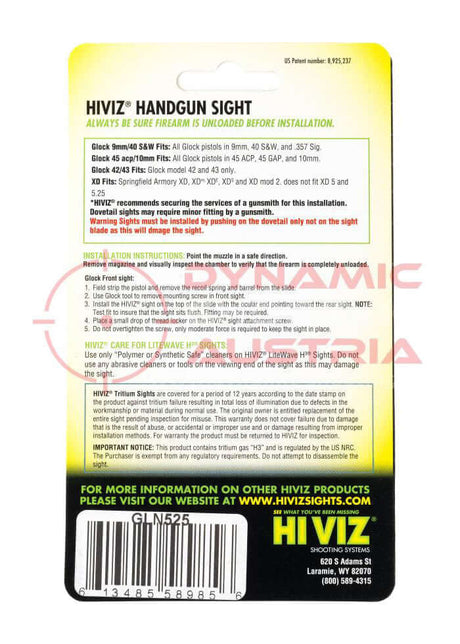 Tritium Visierung Glock von Hiviz mit Leuchtstäben