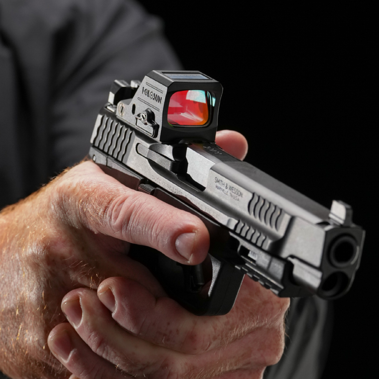 Holosun HS407C X3 Rotpunktvisier Red Dot  montiert auf einer Smith and Wesson M&P