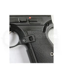 Magazinauswurfknopf-CZ-Shadow-2-Schwarz-Montiert.jpgLOK Grips G10 Oversized Magazinauswurfknopf in Schwarz montiert an CZ Shadow 2 – Nahaufnahme mit Griffschalen und Abzugsbügel