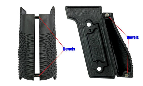 LOK Grips Veloce Griffschalen aus G10 mit rundlicher Palm Swell Kontur für die Walther PDP Steel Frame Montagehinweis