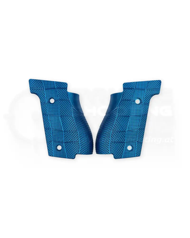 LOK Grips GridLOK Palm Swell Griffschalen aus Aluminium für Walther PDP Steel Frame Full Size in Blau – CNC-gefräste Oberfläche mit GridLOK Muster
