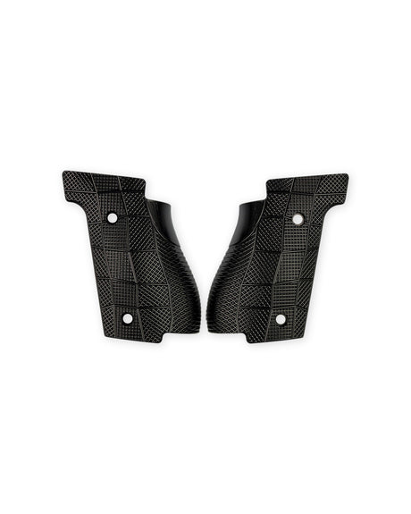 LOK Grips GridLOK Palm Swell Griffschalen aus Aluminium für Walther PDP Steel Frame Full Size in Schwarz – Paar mit aggressiver Kreuzschraffur-Textur