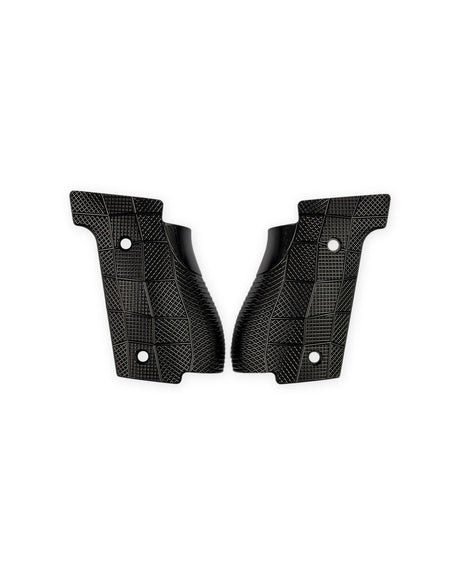 LOK Grips GridLOK Thin Griffschalen aus Aluminium für Walther PDP Steel Frame Full Size in Schwarz – Paar mit aggressiver Kreuzschraffur-Textur