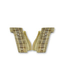 LOK Grips Messing GridLOK Griffschalen für Walther PDP Steel Frame in Raw Brass — Vorderansicht beider Griffschalen mit aggressivem GridLOK-Texturprofil