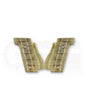 LOK Grips Messing GridLOK Griffschalen für Walther PDP Steel Frame in Raw Brass — Vorderansicht beider Griffschalen mit aggressivem GridLOK-Texturprofil