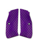 LOK Grips JAWS Palm Swell Griffschalen aus Aluminium für CZ Shadow 2 und SP-01 in Lila – eloxiertes 6061 Aluminium mit Pyramiden-Textur