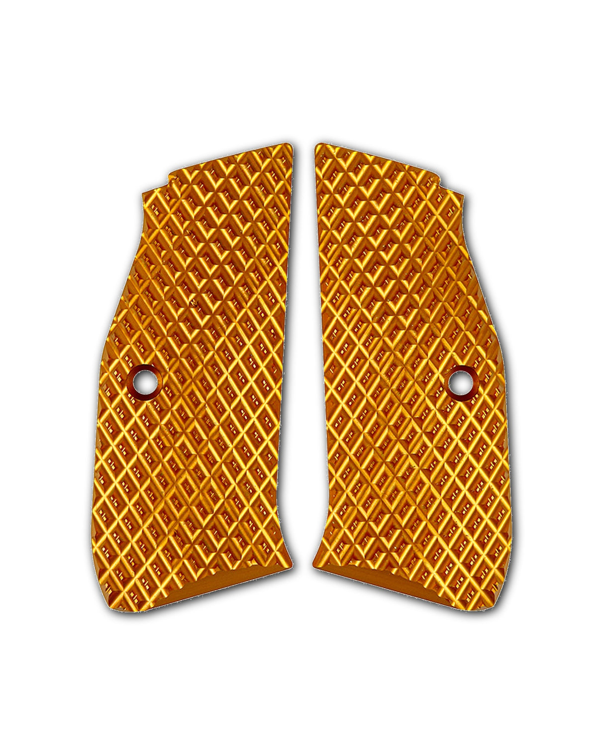 LOK Grips JAWS Palm Swell Griffschalen aus Aluminium für CZ Shadow 2 und SP-01 in Orange – CNC-gefrästes Aluminium mit JAWS Zahnung