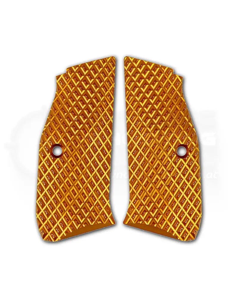 LOK Grips JAWS Palm Swell Griffschalen aus Aluminium für CZ Shadow 2 und SP-01 in Orange – CNC-gefrästes Aluminium mit JAWS Zahnung