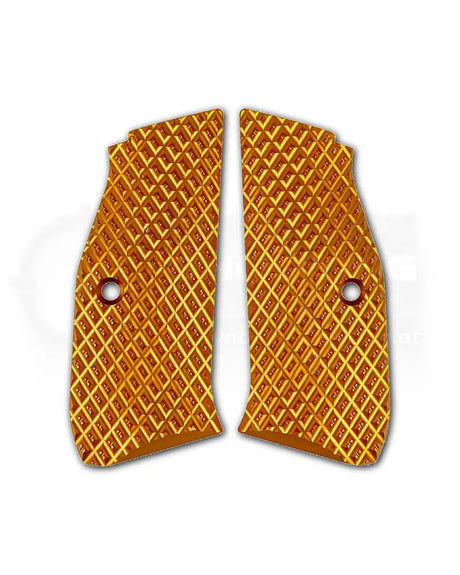 LOK Grips JAWS Palm Swell Griffschalen aus Aluminium für CZ Shadow 2 und SP-01 in Orange – CNC-gefrästes Aluminium mit JAWS Zahnung