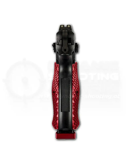 LOK Grips JAWS Palm Swell Griffschalen aus Aluminium für CZ Shadow 2 und SP-01 in Rot – CNC-gefräste JAWS Textur, eloxiert