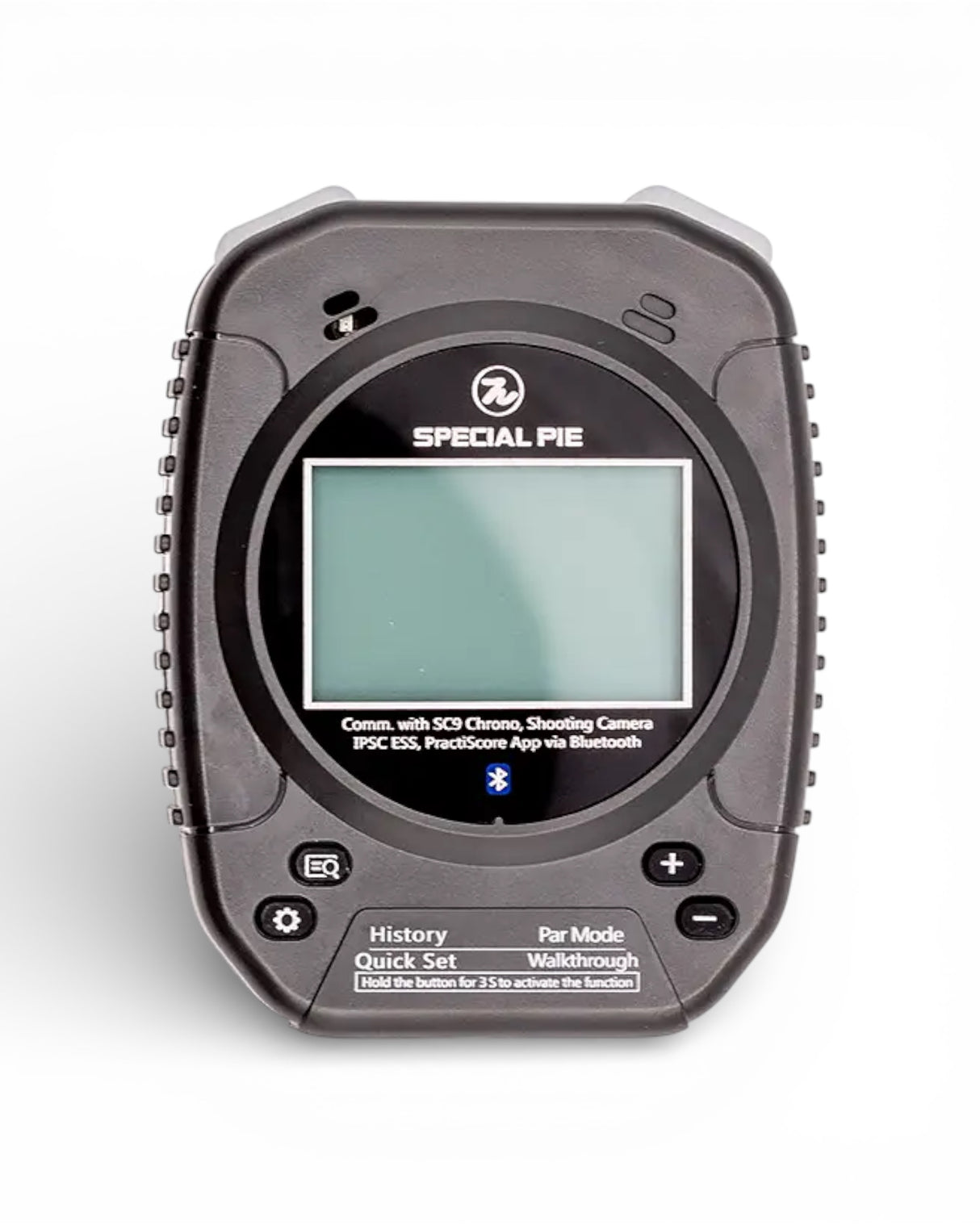 IPSC Shot Timer Special Pie Gen 2 (M1A2+) Frontansicht Farbe Schwarz