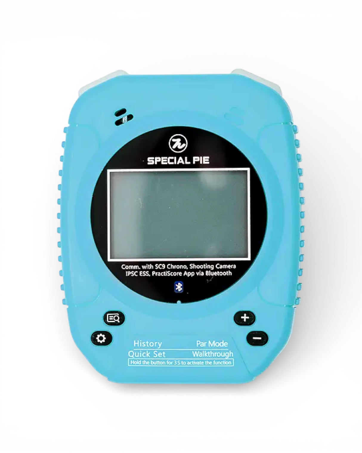 IPSC Shot Timer Special Pie Gen 2 (M1A2+) Frontansicht Farbe Blau