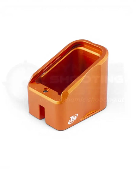 Toni System +4 Magazinboden für Glock Mec Gar Stahl Magazine 141mm IPSC Optics Division in Orange