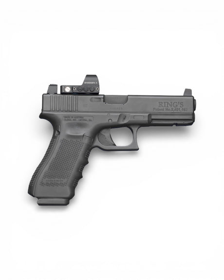 Verstellbare Glock Fiber Optic Visierung bestehend aus Kimme und Korn mit Fiberglas Einsatz für MOS Pistolen zur Verwendung mit Red Dot