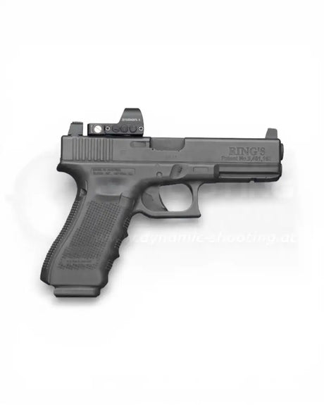 Verstellbare Glock Fiber Optic Visierung bestehend aus Kimme und Korn mit Fiberglas Einsatz für MOS Pistolen zur Verwendung mit Red Dot