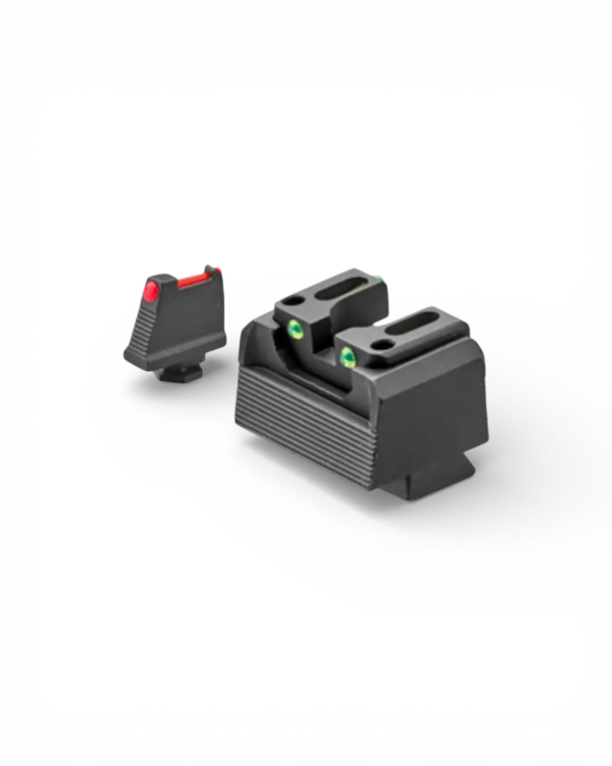 Verstellbare Glock Fiber Optic Visierung bestehend aus Kimme und Korn mit Fiberglas Einsatz für MOS Pistolen zur Verwendung mit Red Dot