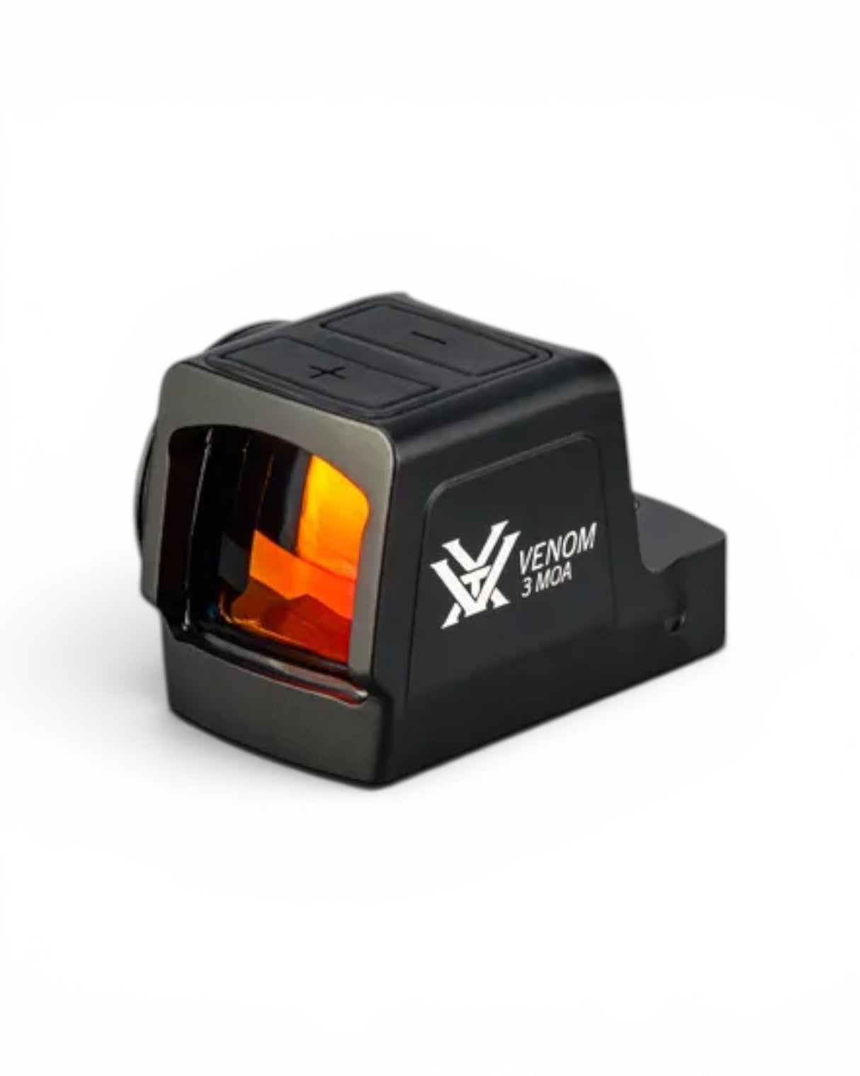 Vortex Venom geschlossenes Rotpunktvisier mit seitlichem Batteriefach von Vortex Optics Red Dots Seitenansicht mit Logo