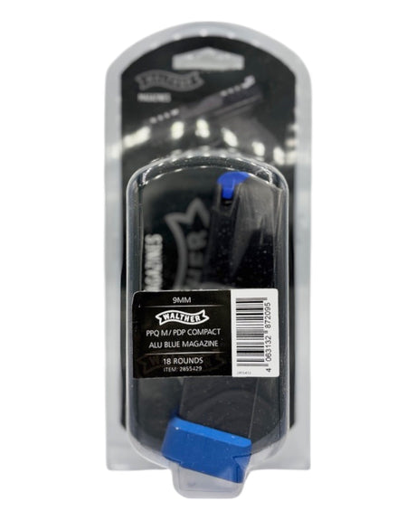 Magazin passend für Walther PDP Compact und PPQ M - 9mm - mit blauem Magazinboden (18 Schuss)
