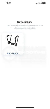 Chronograph zur Messung der Geschossgeschwindigkeit von Double Alpha App mit Resultaten 