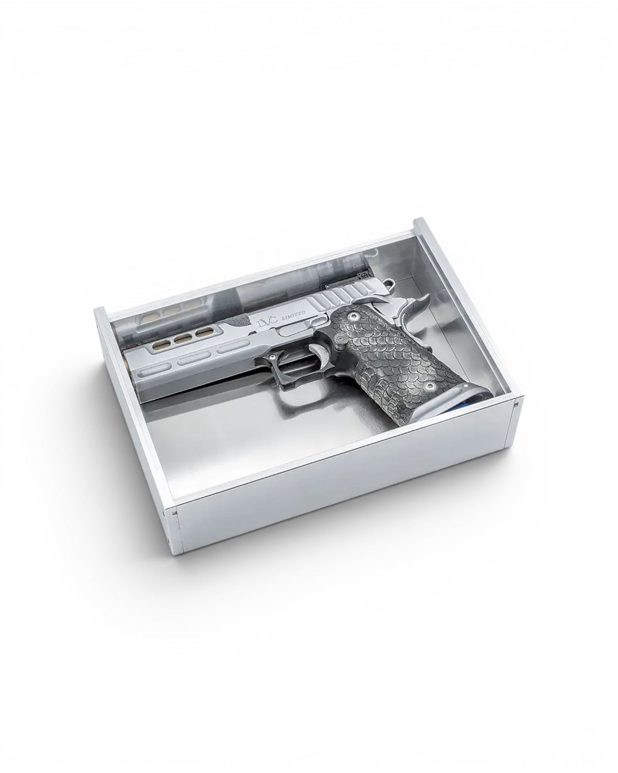 IPSC Standard Box von Eemann Tech zur Kontrolle der Groeße und Maximalmaße von Pistolen fuer die IPSC Standard Division 