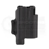 Pistolen IPSC Holster "Civilian SF" von GHOST passend für Pistolen wie Glock, SIG P320 oder Beretta 92 mit montiertem Lichtmodul wie eine Streamlight TLR 1 oder Surefire X200 X300