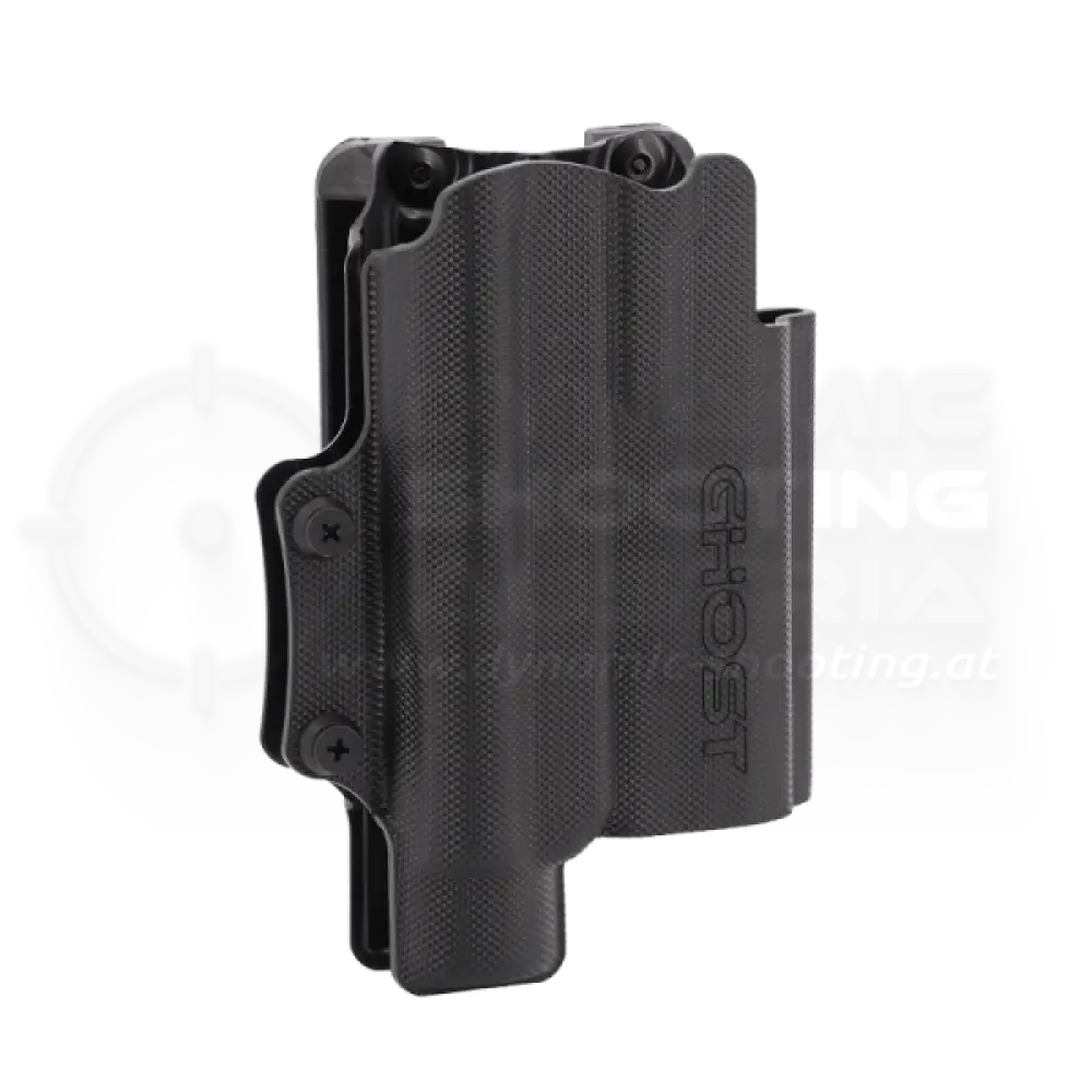 Pistolen IPSC Holster "Civilian SF" von GHOST passend für Pistolen wie Glock, SIG P320 oder Beretta 92 mit montiertem Lichtmodul wie eine Streamlight TLR 1 oder Surefire X200 X300