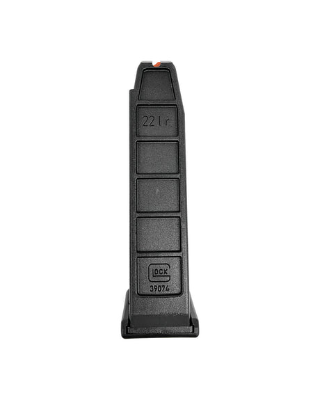 Glock 44 Magazin 15 Schuss .22 LR – Detailansicht mit Kaliberprägung und Glock Logo