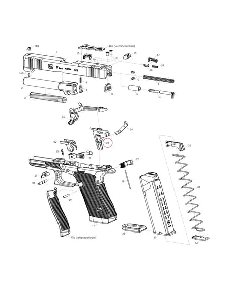 Glock Gen 6 Explosionszeichnung – Steuerblock Position 23