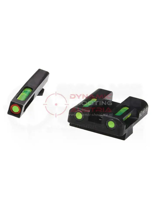Tritium Visierung Glock von Hiviz mit grünen Leuchtstäben