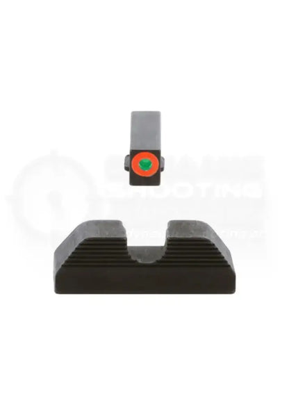 Tritium Visierung mit orangem Korn und U Notch Kimme für Glock Pistolen von Ameriglo 